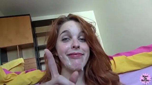 Red-hair/selfview sperm swallowing adventure