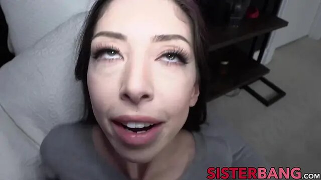 Naughty Harlowe Blue hammered doggystyle by big dick stepbro