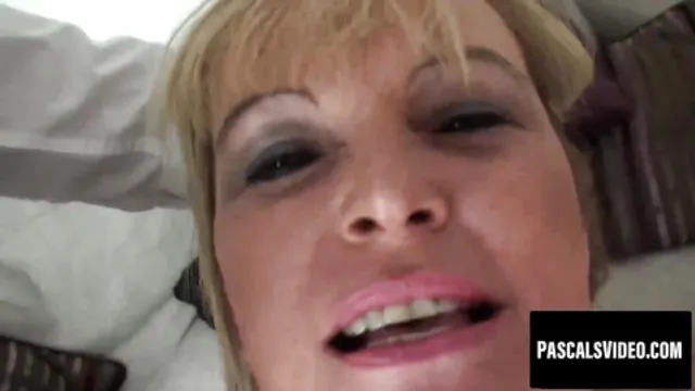 Chubby MILF Alisha enjoys sucking and riding on the sofa