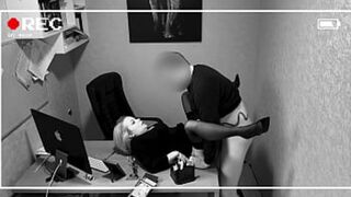 The boss fucks her secretary on the office table