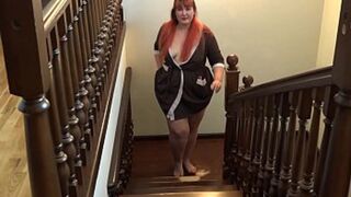 Naughty bbw fuck sex toys fatty pussy and a big butt —  a passionate anal orgasm 