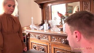 Mature British MILF Stepmom Francesca Catches her Naughty Stepson Masturbating
