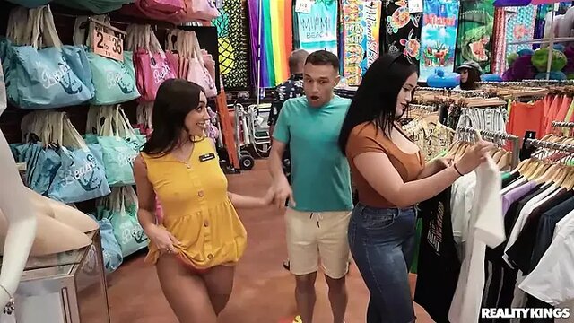 Retail thotties share biggest dick in hot reality threesome