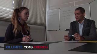 Pretty teen enjoys sex on the teacher's desk