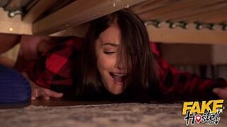 Hidden horny🥵 witches under the bed on Halloween, getting roughed up