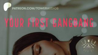 Raw group sex for women, audio foreplay to gangbang initiation