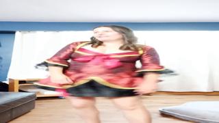 Sleazy dress change and striptease