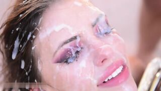 Adriana Chechik gets pounded by cum in 4k bukkake extravaganza