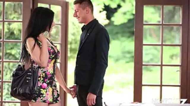 Busty babe gives it her all for the moment