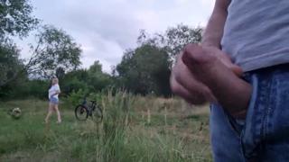Guy whips out stiff rod next stunning chick, she craves his face-planting cum blast on hers