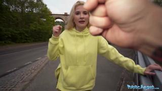 Public Blonde Gets fucked Outdoors By A Massive Dick🍆 With Long Hair, Uncut, Unprotected