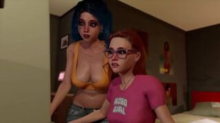 HD Sex Tape: Two Girls Converted To Dickgirls Engage In 3D Futanaria